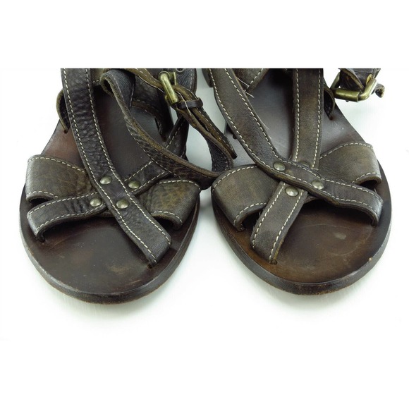 Tremp Sz 40‎ M Brown Strappy Leather Women Sandals 1935 - Picture 2 of 7